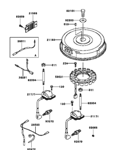 Kawasaki Fh721v-Bs24 Electric Equipment Diagram and Parts List for M54-KW 53AI8CT4050-25HP Cub Cadet Lawn Tractor